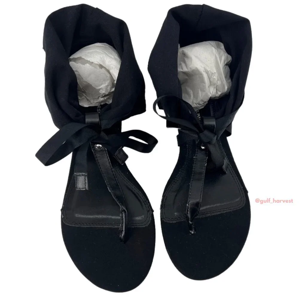 Chinese Laundry Women's Black Twill Sudoku Low Wedge Thong Sandal, Choose Size - Picture 4 of 14